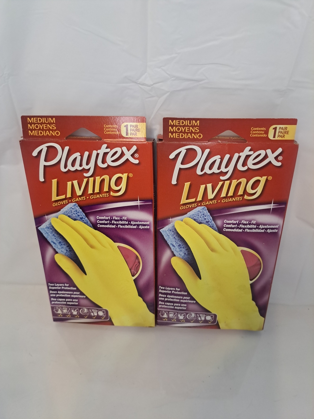 Vintage Playtex Living Gloves PINK New In Package USA 2005  Medium-LOT OF 2